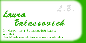 laura balassovich business card